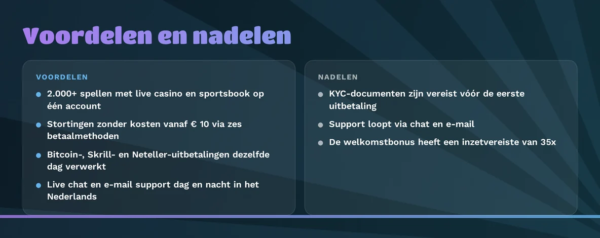 Bekijk de voordelen en nadelen